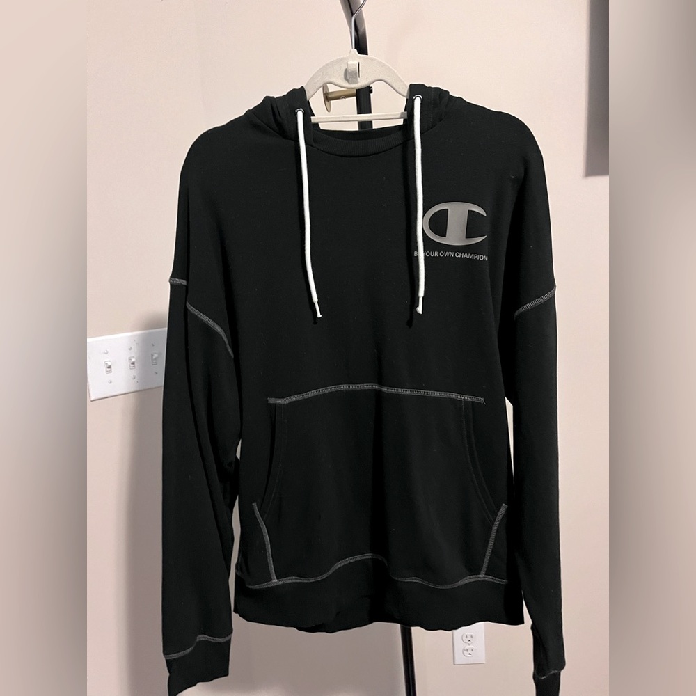 Champion Black Global Explorer French Terry Hoodie, Size M